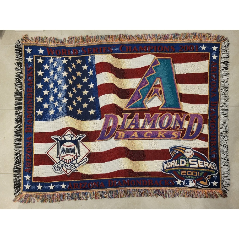 Vintage 2001 Arizona Diamondbacks World‎ Series Champions Woven Tapestry Blanket